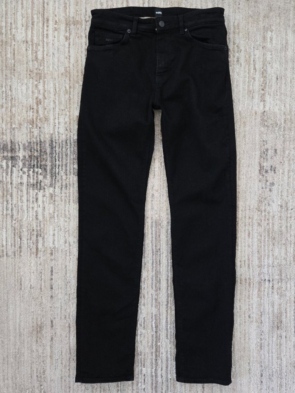 Hugo Boss Maine Regular Fit Jeans Mens Black Cashmere Touch Denim Preppy 30W 32L